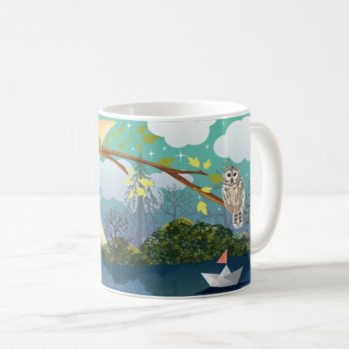 River Forest Illustration Children Kids Coffee Mug