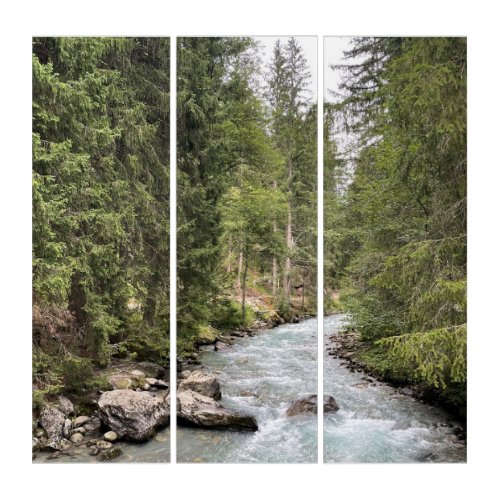 River forest mountain photgraph triptych