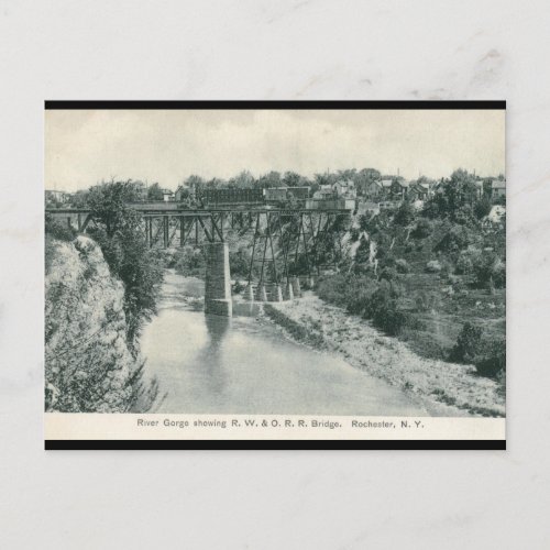 River Gorge Bridge Rochester NY Vintage Postcard