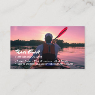River Guide, Kayaking at Sunset, DIY Profession Business Card