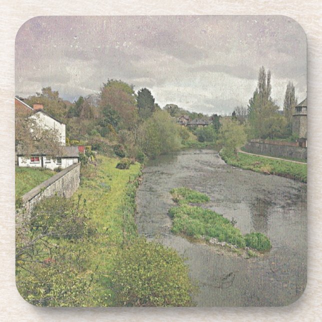 River Hafren in Newtown, Powys Beverage Coaster (Front)