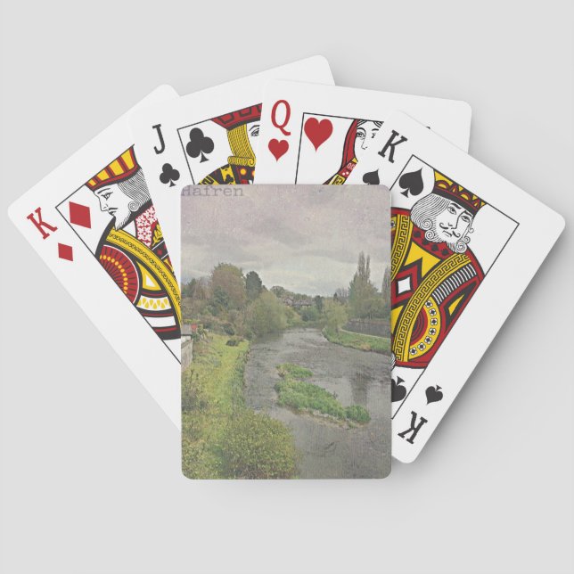 River Hafren in Newtown, Powys Poker Cards (Back)