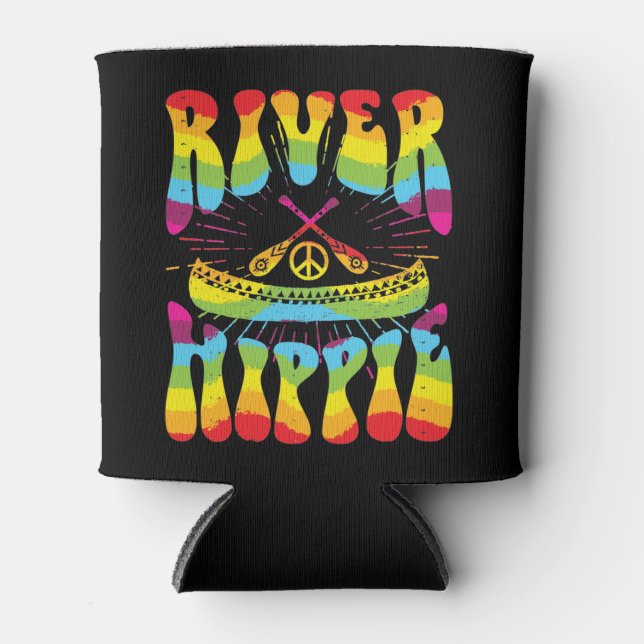 River Hippie Tie Dye Canoe Can Cooler (Front)