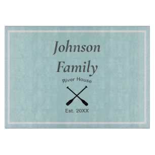 River House custom family name year established Cutting Board