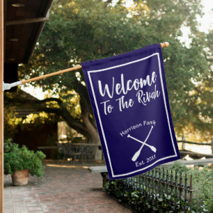 River House Welcome To The Rivah Custom Name Blue Flag