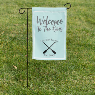 River House Welcome To The River Custom Name Garden Flag