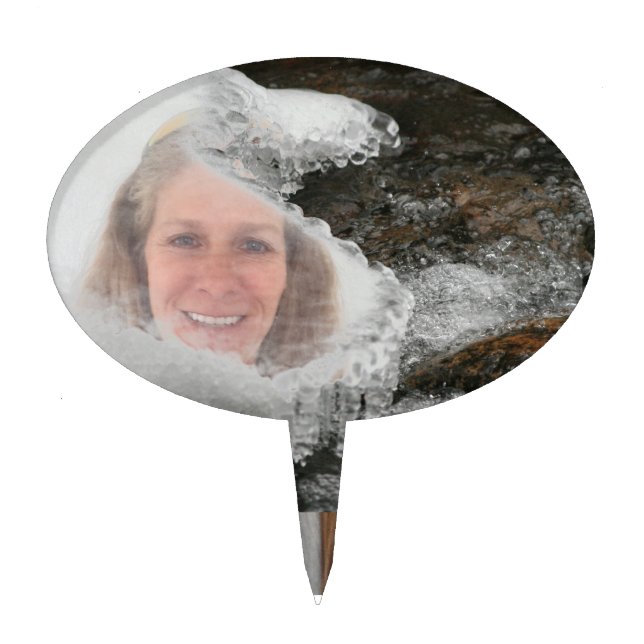 River Icicles Photo Frame Cake Topper (Front)