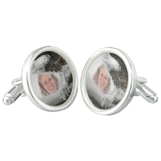 River Icicles Photo Frame Cufflinks (Angled)