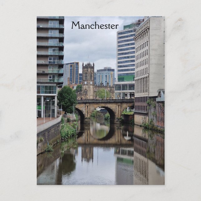River Irwell - The Salford Manchester Boundary Postcard (Front)