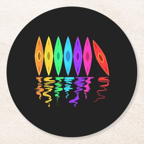 River Kayaking for Lake Kayak Trip Boating Team Round Paper Coaster