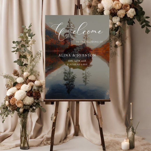 River Lake Watercolor Wedding Welcome Sign (Creator Uploaded)
