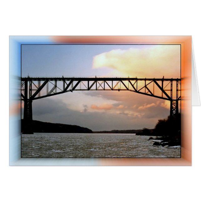 River Landmark In Winter Cards (Front Horizontal)