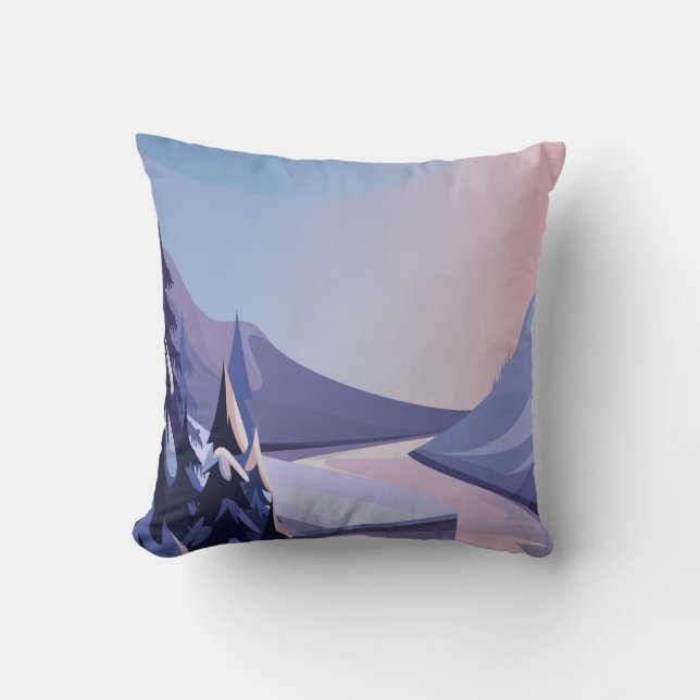 River landscape throw pillow (Front)