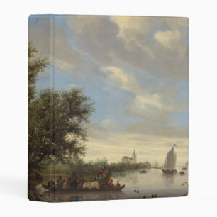 River Landscape with Ferry, 1649 (oil on canvas) Mini Binder
