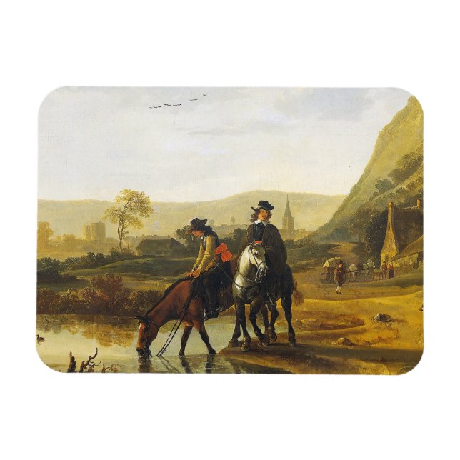 River landscape with riders Aelbert Cuyp   Magnet (Horizontal)