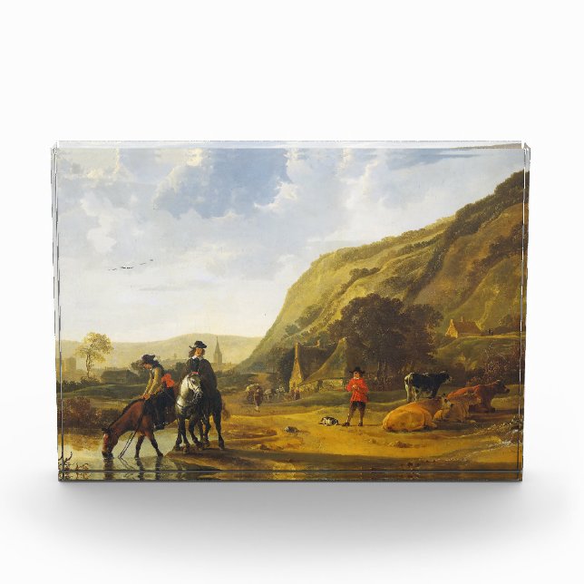 River landscape with riders Aelbert Cuyp  Photo Block (Front)