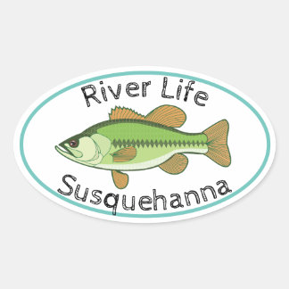 River Life Largemouth Bass - Susquehanna Oval Sticker