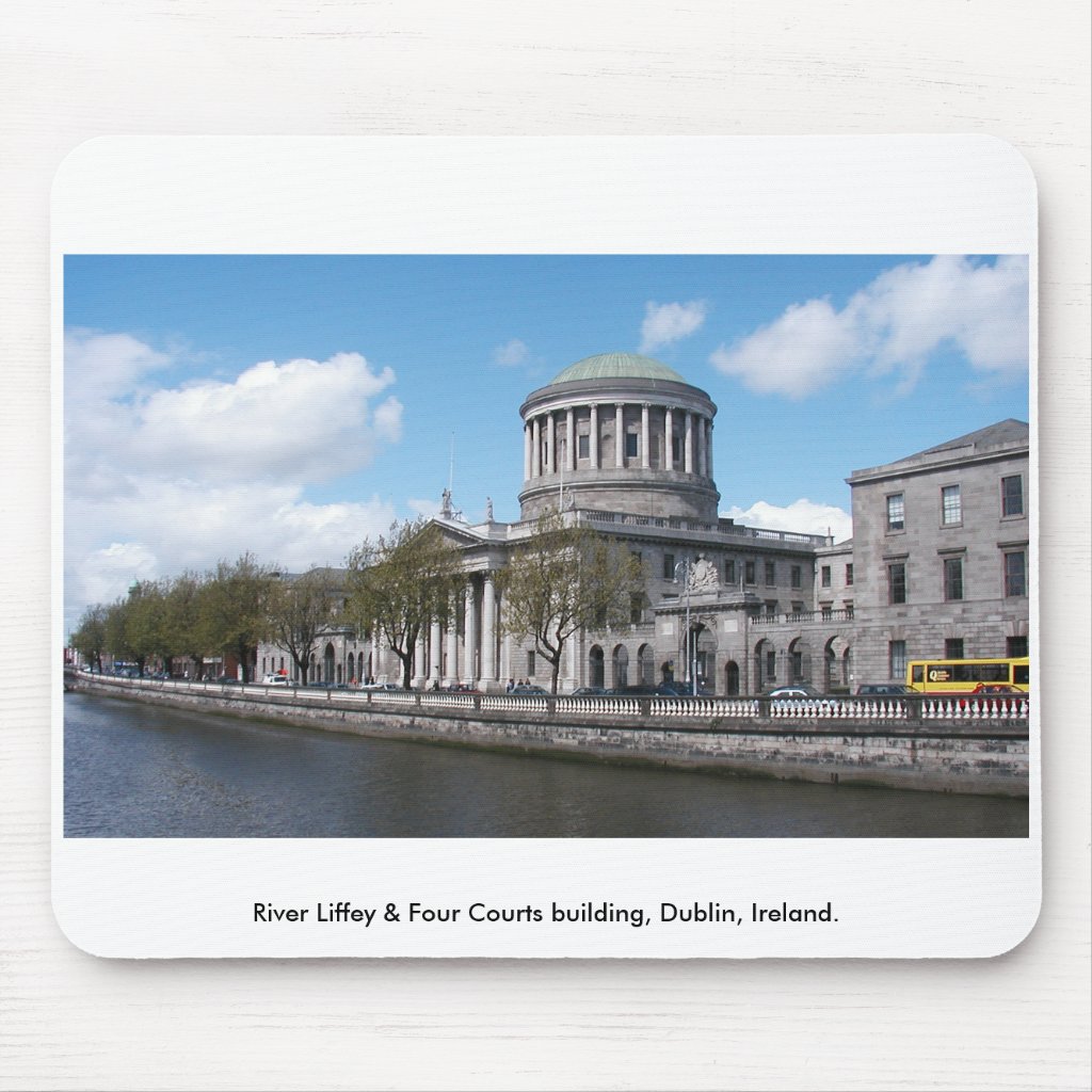 River Liffey & Four Courts, Dublin Ireland mouse mat.