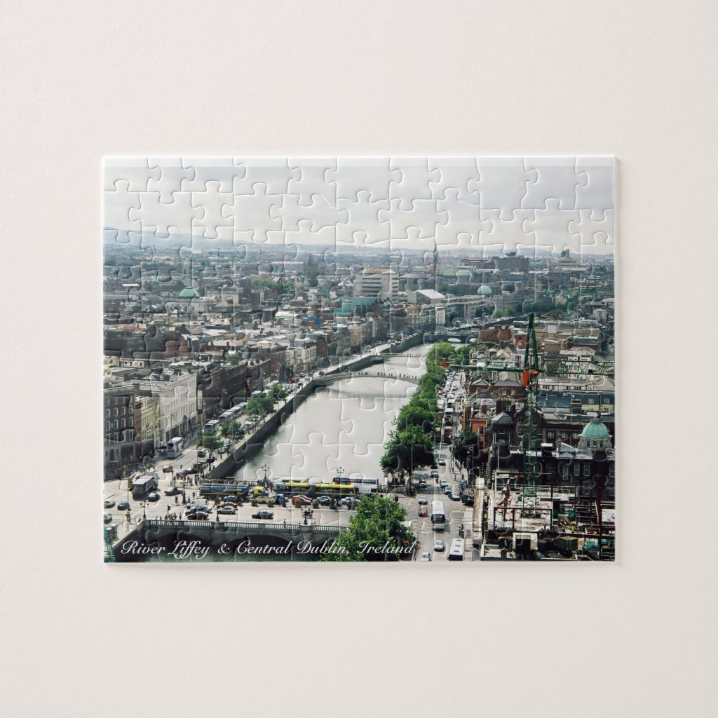 Dublin Ireland skyline, panorama jigsaw puzzle.
