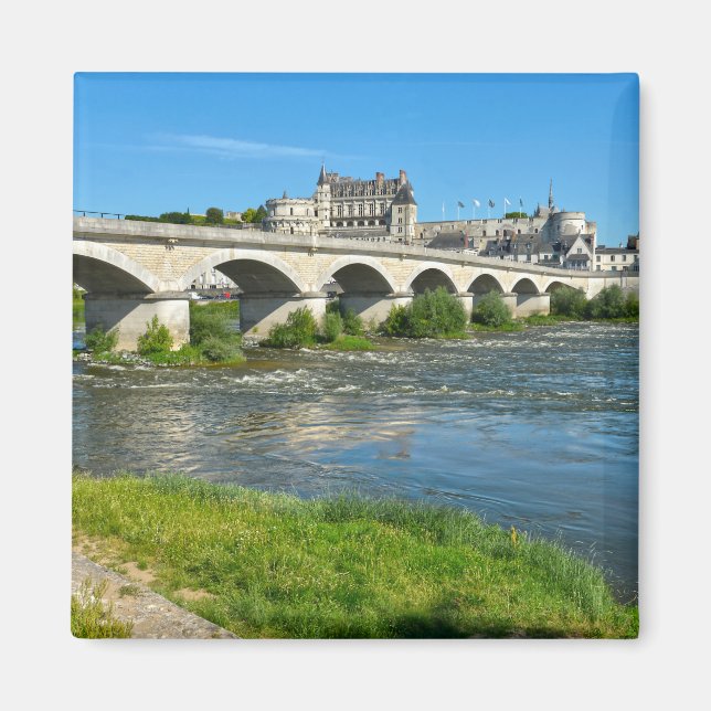 River Loire and bridge at Amboise in France Postca Magnet (Front)