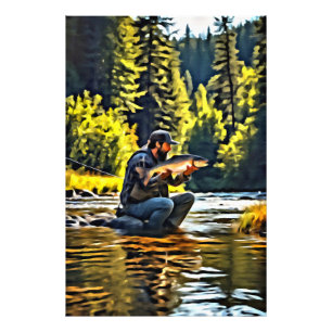 *~* River Man Fishing Stream Nature AP49 Photo Print