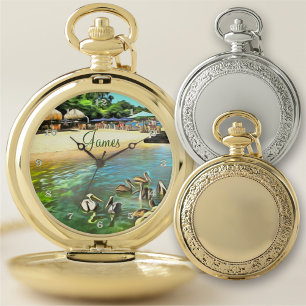 River Meets Ocean 0330 Pocket Watch