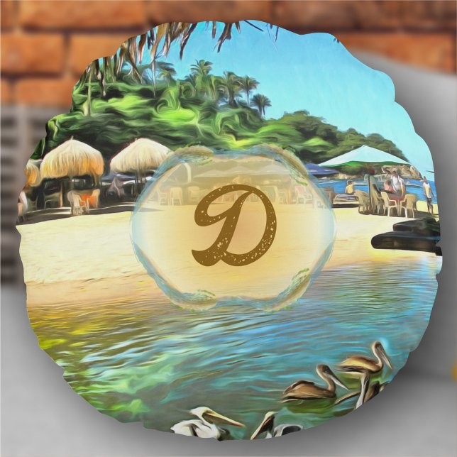 River Meets Ocean 0330 Round Pillow (Creator Uploaded)