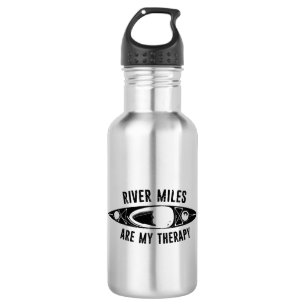 River Miles Are My Therapy Kayaking Stainless Steel Water Bottle