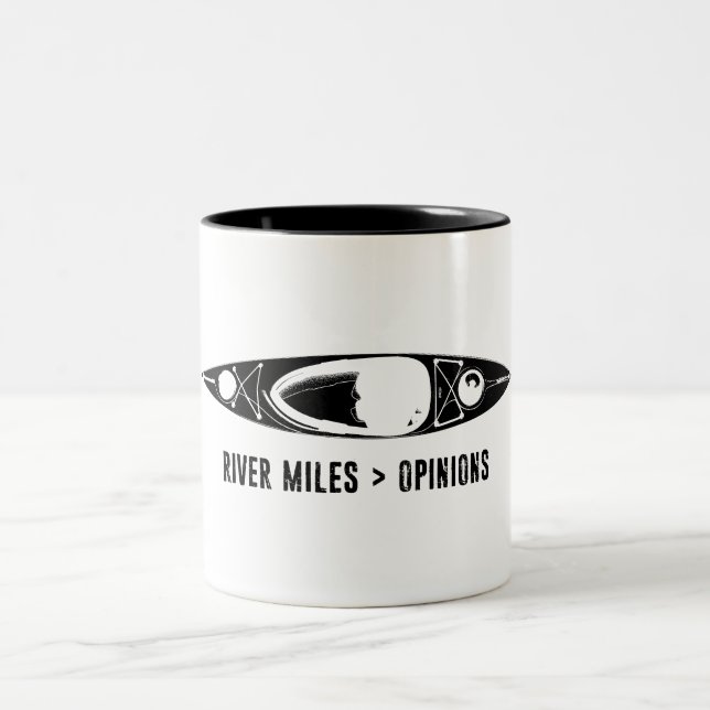 River Miles > Opinions Kayak Two-Tone Coffee Mug (Center)