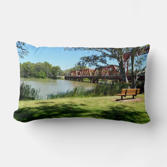 River Murray Australia Historic Bridge, Lumbar Pillow (Front)