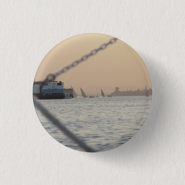 River Nile Sunset Badge Button (Front)