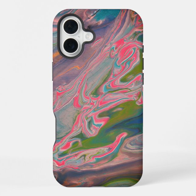 River of Colors Flow Paint Art iPhone Case (Back)