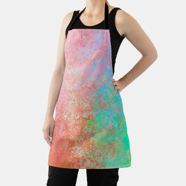 River of Fire Orange Alcohol Ink Abstract Apron (Insitu)