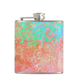 River of Fire Orange Alcohol Ink Abstract Flask