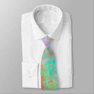 River of Fire Orange Alcohol Ink Abstract Neck Tie