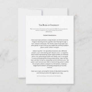 River of Prosperity Meditation Card | Christian Sc