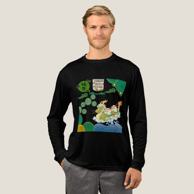 River of Rising Dragons black Tri-Blend Shirt (Full Front)