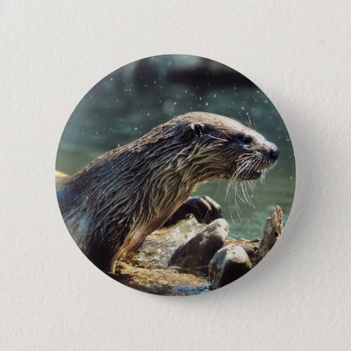 River Otter Animal_lovers Wildlife Photo Button
