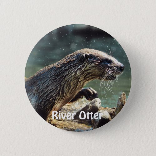 River Otter Animal_lovers Wildlife Photo Button