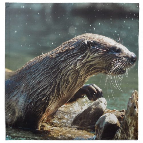 River Otter Animal_lovers Wildlife Photo Napkin