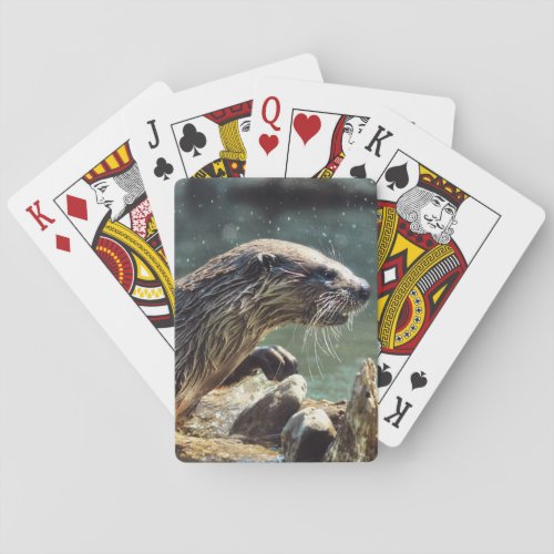 River Otter Animal_lovers Wildlife Photo Playing Cards