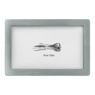 River Otter (line art) Belt Buckle