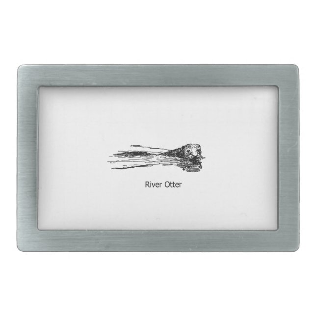 River Otter (line art) Belt Buckle (Front)