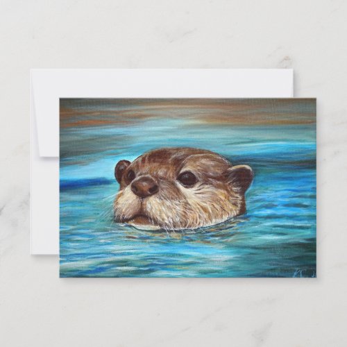 River Otter Painting  Card