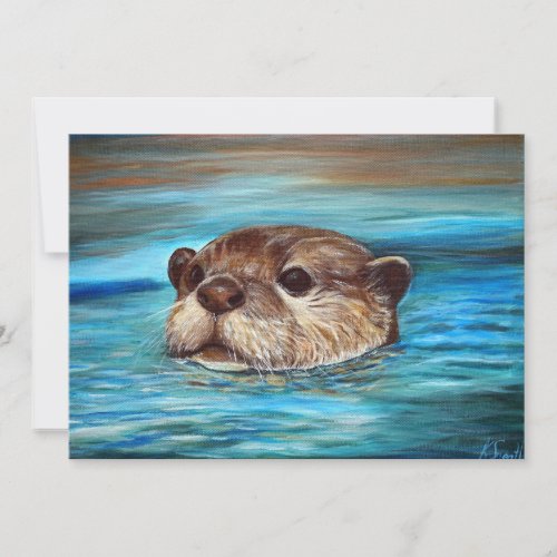 River Otter Painting Invitation