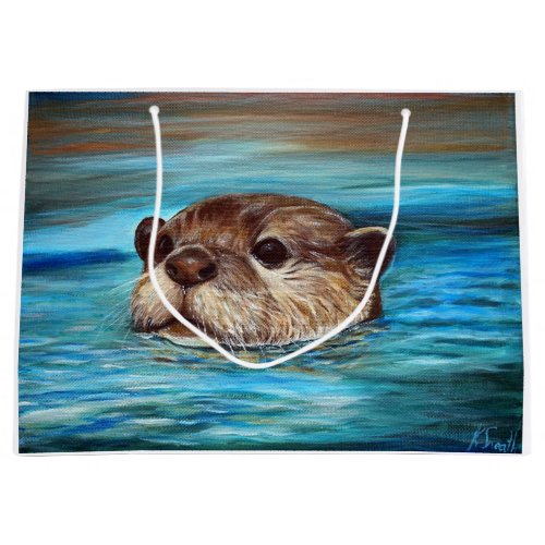 River Otter Painting Large Gift Bag
