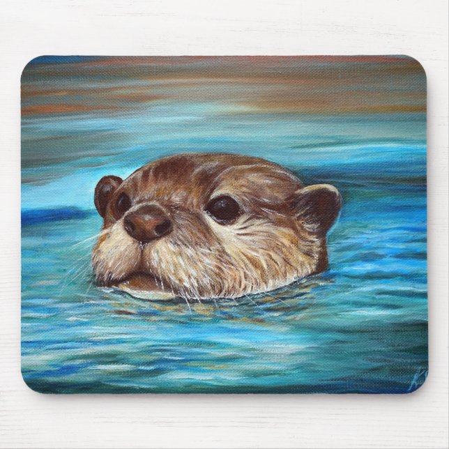 River Otter Painting Mouse Pad (Front)