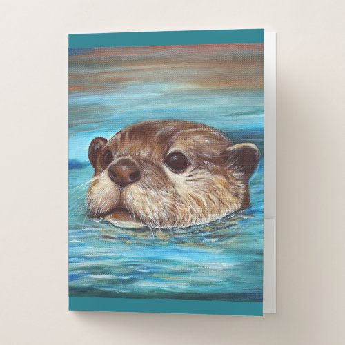 River Otter Painting  Pocket Folder