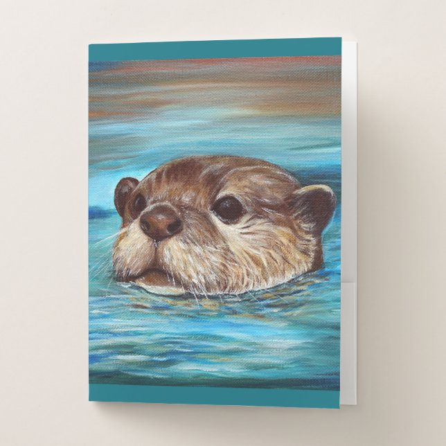 River Otter Painting  Pocket Folder (Front)