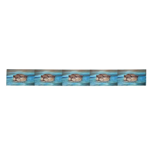 River Otter Painting Satin Ribbon